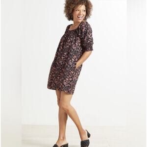 Roan + Ryan Evereve Black Floral Short Sleeve Dress Medium